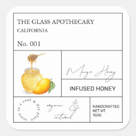 Apothecary Mango Infoblatt Quadratischer Aufkleber