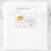 Apothecary Mango Label Quadratischer Aufkleber (Tasche)