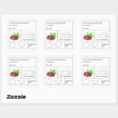 Apothecary Mixed Berry Label Quadratischer Aufkleber (Blatt)