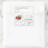 Apothecary Mixed Berry Label Quadratischer Aufkleber (Tasche)