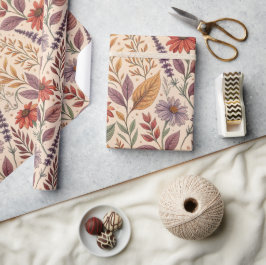 Apothecary Moody Autumn Floral Wrap Geschenkpapier