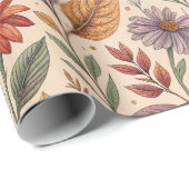 Apothecary Moody Autumn Floral Wrap Geschenkpapier (Rolleneckpunkt)