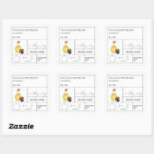 Apothecary Mulberry Infted Honey Label Quadratischer Aufkleber (Blatt)