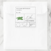 Apothecary Okra Quadratischer Aufkleber (Tasche)