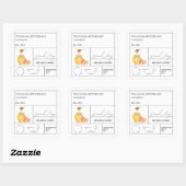 Apothecary Peach Infted Honey Label Quadratischer Aufkleber (Blatt)