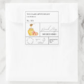 Apothecary Peach Infted Honey Label Quadratischer Aufkleber (Tasche)