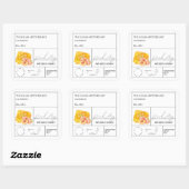 Apothecary Peach Infted Honey Label Quadratischer Aufkleber (Blatt)