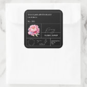 Apothecary Peony Label Quadratischer Aufkleber (Tasche)