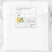 Apothecary Pineapse Infused Honey Label Quadratischer Aufkleber (Tasche)