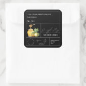 Apothecary Pineapse Infused Honey Label Quadratischer Aufkleber (Tasche)