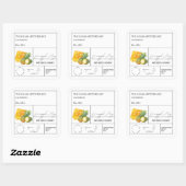 Apothecary Pineapse Infused Honey Label Quadratischer Aufkleber (Blatt)