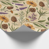 Apothecary Pinecone & Lavender Floral Wrap Geschenkpapier (Ecke)