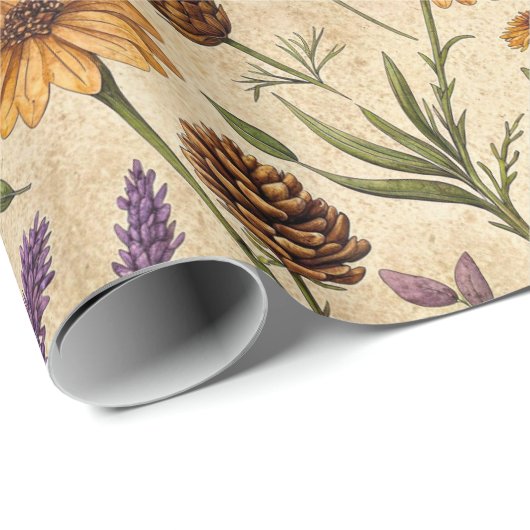 Apothecary Pinecone & Lavender Floral Wrap Geschenkpapier (Rolleneckpunkt)