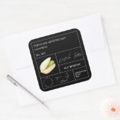Apothecary Pistachio Label Quadratischer Aufkleber (Umschlag)