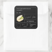 Apothecary Pistachio Label Quadratischer Aufkleber (Tasche)