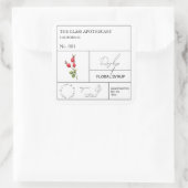 Apothecary Rosehip Label Quadratischer Aufkleber (Tasche)