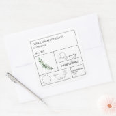 Apothecary Rosemary Label Quadratischer Aufkleber (Umschlag)