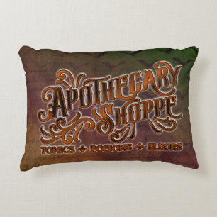 Apothecary Shoppe Halloween Gothic Sign Dekokissen