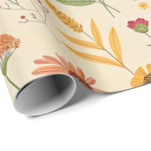 Apothecary Summer Herbal Bloom Pattern Geschenkpapier (Rolleneckpunkt)
