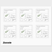 Apothecary Tarragon Label Quadratischer Aufkleber (Blatt)