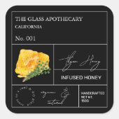 Apothecary Thyme Infantum Honey Label Quadratischer Aufkleber (Vorderseite)