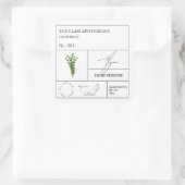 Apothecary Thyme Label Quadratischer Aufkleber (Tasche)