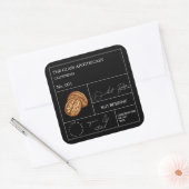 Apothecary Walnut Label Quadratischer Aufkleber (Umschlag)