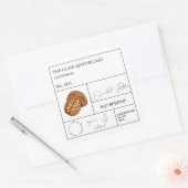 Apothecary Walnut Label Quadratischer Aufkleber (Umschlag)
