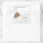 Apothecary Walnut Label Quadratischer Aufkleber (Tasche)