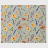 Apothecary Wildflower Grey Botanical Wrap Geschenkpapier (Flach)