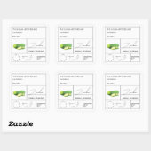 Apothecary Zucchini Quadratischer Aufkleber (Blatt)