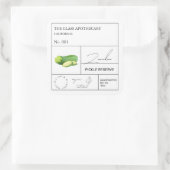 Apothecary Zucchini Quadratischer Aufkleber (Tasche)