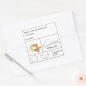 Apothekar Cinnamon Herbal Teezeichen Quadratischer Aufkleber (Umschlag)