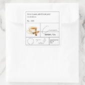 Apothekar Cinnamon Herbal Teezeichen Quadratischer Aufkleber (Tasche)