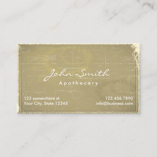 Apothekar Vintages Altpapier Visitenkarte (Vorderseite)