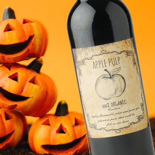 Apothekarhalloween Vintager Apfelmus Bierflaschenetikett