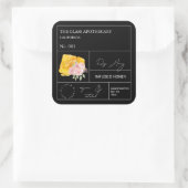 Apothekarische Rose Quadratischer Aufkleber (Tasche)