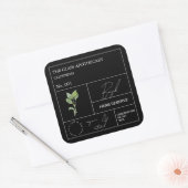 Apothekarisches Basilikum Quadratischer Aufkleber (Umschlag)