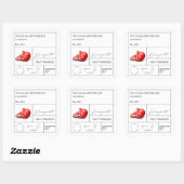 Apothekarisches Granatapfel Quadratischer Aufkleber (Blatt)