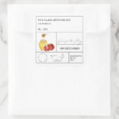 Apothekarisches Granatapfelblatt Quadratischer Aufkleber (Tasche)