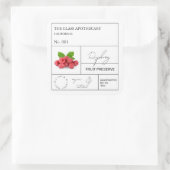 Apothekarisches Himbeerlabel Quadratischer Aufkleber (Tasche)