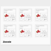 Apothekarisches Himbeerlabel Quadratischer Aufkleber (Blatt)
