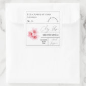 Apothekarisches Kirschblossom Duftkerzenlabel Quadratischer Aufkleber (Tasche)