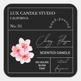 Apothekarisches Kirschblossom Duftkerzenlabel Quadratischer Aufkleber