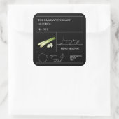 Apothekarisches Lemongrass-Label Quadratischer Aufkleber (Tasche)