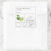 Apothekarisches Limones Etikett Quadratischer Aufkleber (Tasche)