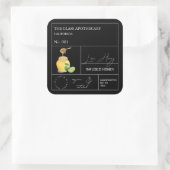Apothekarisches Limones Honiglabel Quadratischer Aufkleber (Tasche)