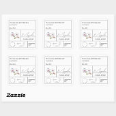 Apothekarisches Magnolienlabel Quadratischer Aufkleber (Blatt)