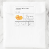 Apothekarisches Mandarine Quadratischer Aufkleber (Tasche)