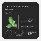 Apothekarisches Münzzeichen Quadratischer Aufkleber (Vorderseite)